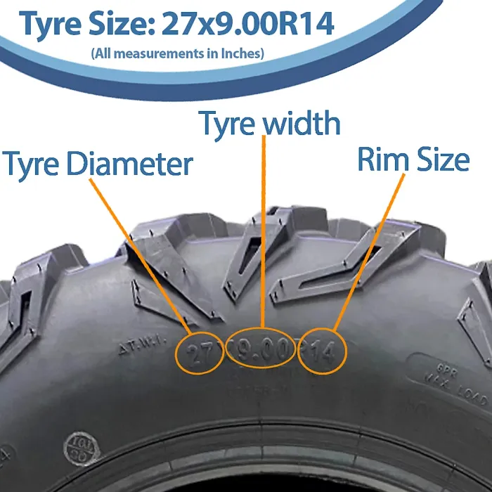 27x9.00R14 (225/70R14) 6-ply ATV Tyres P0358 OBOR Cypress Road Legal (Set of 2)