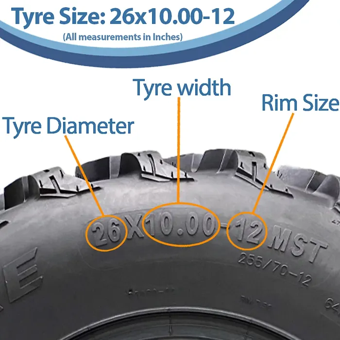 26x10.00-12 & 26x8.00-12 ATV Tyres 6ply P3080 OBOR Pinacle Road Legal (Set of 4)