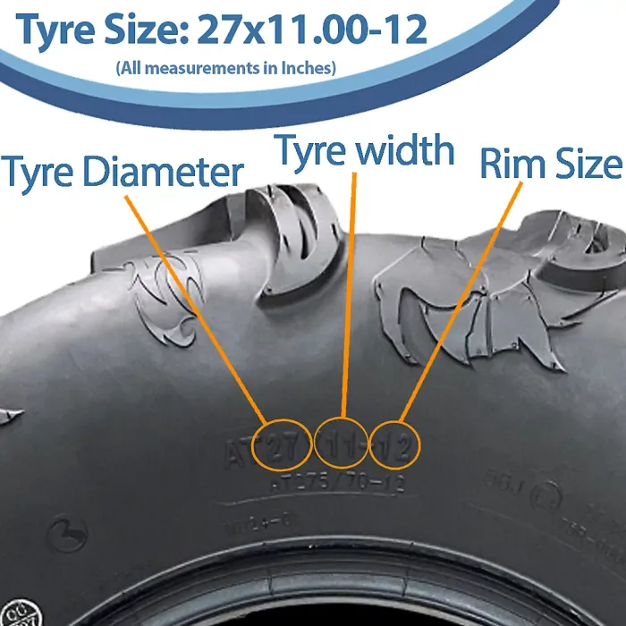 27x11.00-12 (275/70-12) 6ply ATV Tyre WU24 OBOR Scoprio 56J E-Marked Road Legal