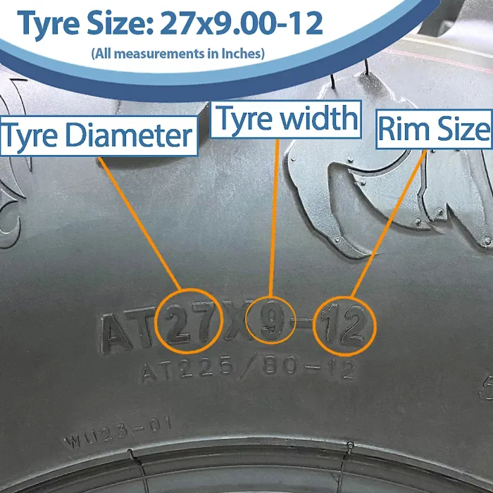 27x9.00-12 (225/80-12) 6ply ATV Tyre WU23 OBOR Scoprio 52J Road Legal (Set of 4)