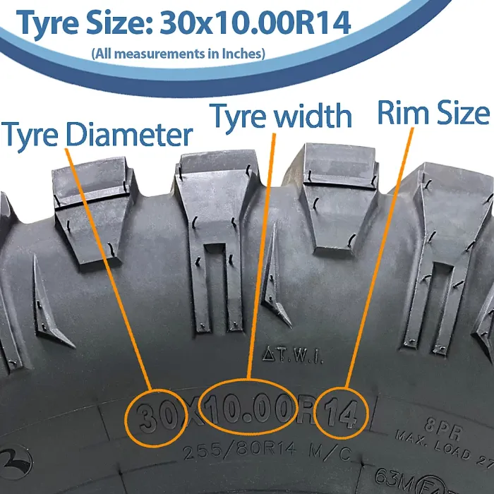 30x10.00R14 (255/80R14) ATV Tyres 8ply WL09 OBOR Predator Road Legal (Set of 3)