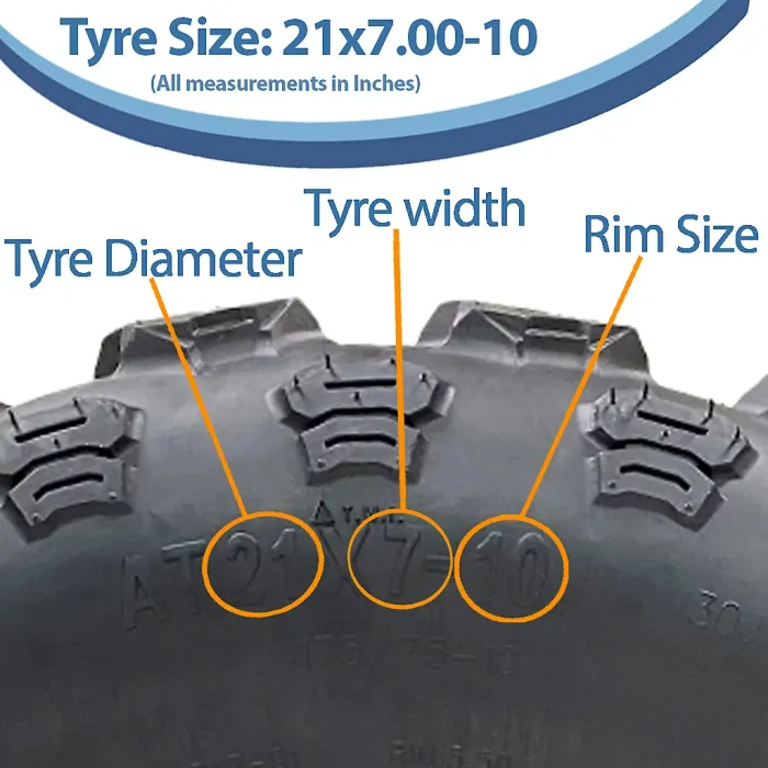 21x7.00-10 ATV Quad Tyres OBOR Kraken WP17 Tubeless Road Legal 106kgs (Set of 4)
