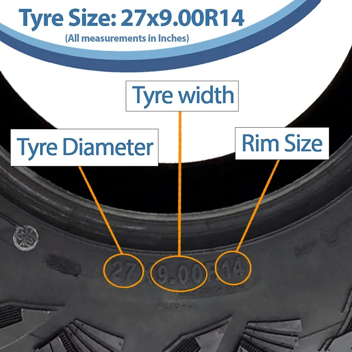 27x9.00R14 ATV Tyre 225/70R14 OBOR Lynx 8ply WL15 E-Marked Road Legal 54M 212kgs