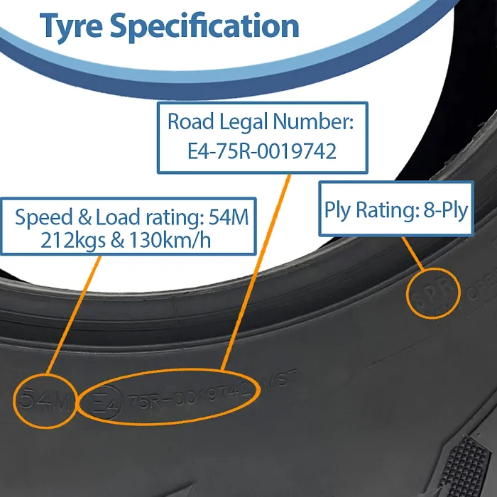 27x9.00R14 ATV Tyres 225/70R14 OBOR Lynx 8ply Road Legal 54M 212kgs (Set of 2)