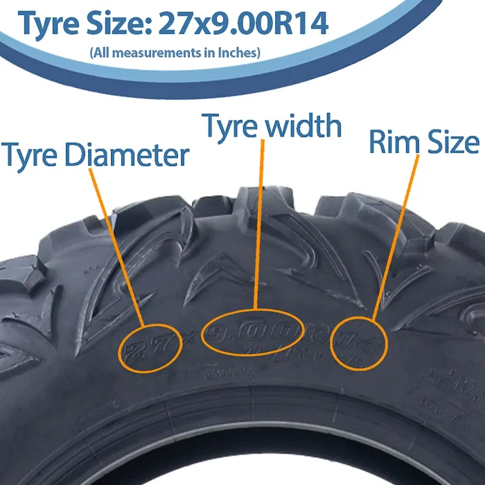 27x9.00R14 ATV Tyre 225/70R14 OBOR Vulture 6-ply Road Legal 67J 307kg (Set of 4)