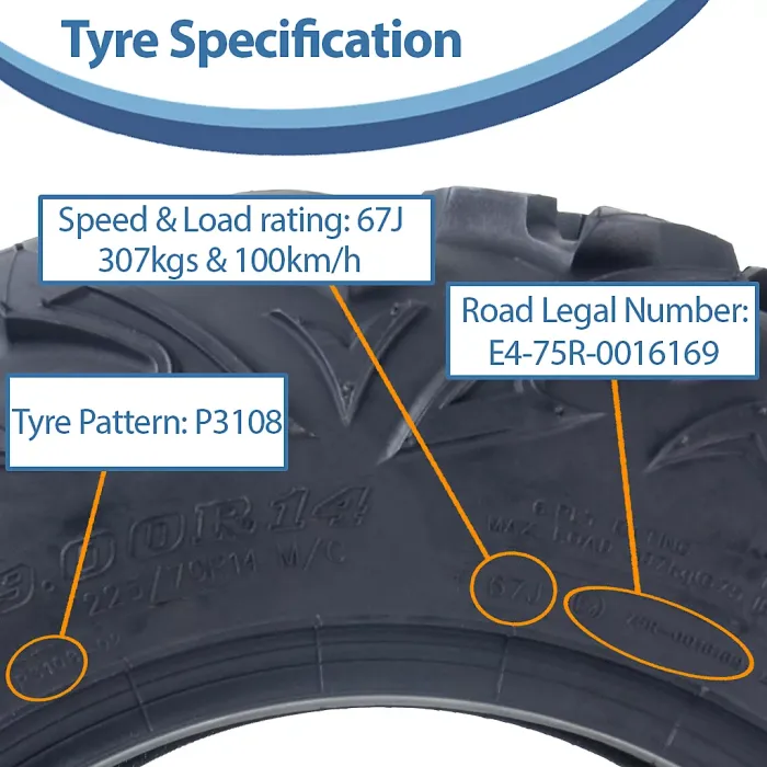 27x11.00R14 & 27x9.00R14 ATV Tyres OBOR Vulture 6-ply Road Legal (Set of 2 & 2)