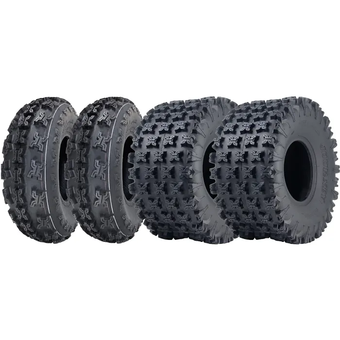 22x11.00-9 & 21x7.00-10 Slasher ATV Quad Tyres Road Legal 6-ply (Set of 2 & 2)