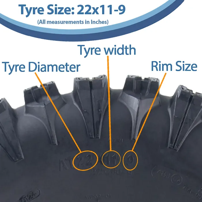 22x11.00-9 & 21x7.00-10 Slasher ATV Quad Tyres Road Legal 6-ply (Set of 2 & 2)