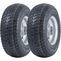 13x5.00-6 Grass Lawnmower Tyres & Rims Wanda P332, 20mm 6304 Bearings (Set of 2)