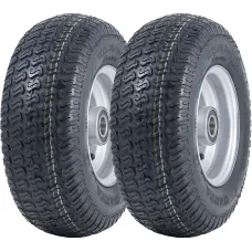 13x5.00-6 Grass Lawnmower Tyres & Rims Wanda P332, 20mm 6304 Bearings (Set of 2)