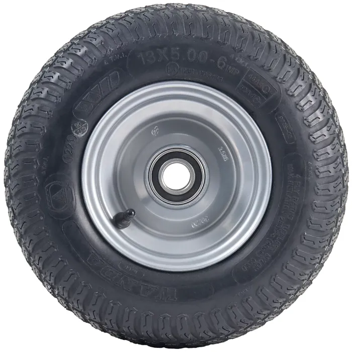 13x5.00-6 Grass Lawnmower Tyres & Rims Wanda P332, 20mm 6304 Bearings (Set of 2)
