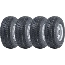 13x5.00-6 Grass Lawnmower Tyres & Rims Wanda P332, 20mm 6304 Bearings (Set of 4)