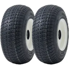 13x5.00-6 Grass Lawnmower Tyres & Rims Wanda P332, 25mm 6205 Bearings (Set of 2)