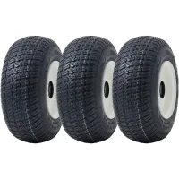 13x5.00-6 Grass Lawnmower Tyres & Rims Wanda P332, 25mm 6205 Bearings (Set of 3)