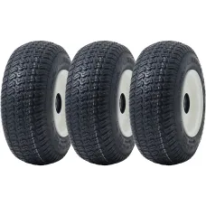 13x5.00-6 Grass Lawnmower Tyres & Rims Wanda P332, 25mm 6205 Bearings (Set of 3)