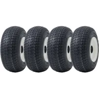 13x5.00-6 Grass Lawnmower Tyres & Rims Wanda P332, 25mm 6205 Bearings (Set of 4)