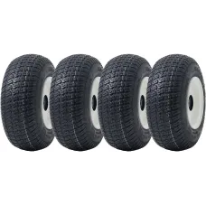 13x5.00-6 Grass Lawnmower Tyres & Rims Wanda P332, 25mm 6205 Bearings (Set of 4)