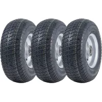13x5.00-6 Grass Lawnmower Tyres & Rims Wanda P332- 25mm 6205 Bearings (Set of 3)