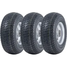 13x5.00-6 Grass Lawnmower Tyres & Rims Wanda P332- 25mm 6205 Bearings (Set of 3)