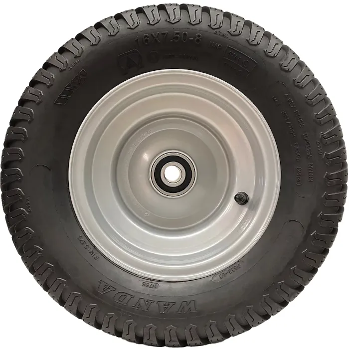 16x7.50-8 Grass Lawnmower Wheel Journey 4ply P332 Tyre & Steel Rim 25mm Bearings