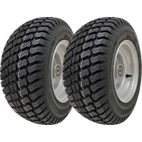 16x7.50-8 Grass Lawnmower Wheel 4ply P332 Tyre Steel Rim 25mm Bearing (Set of 2)