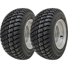 16x7.50-8 Grass Lawnmower Wheel 4ply P332 Tyre Steel Rim 25mm Bearing (Set of 2)