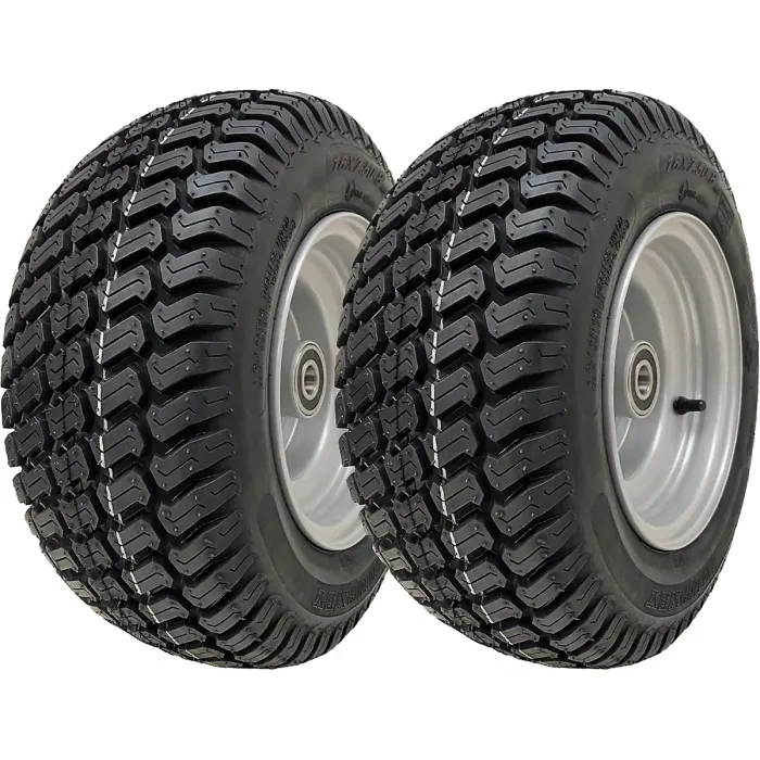 16x7.50-8 Grass Lawnmower Wheel 4ply P332 Tyre Steel Rim 25mm Bearing (Set of 2)