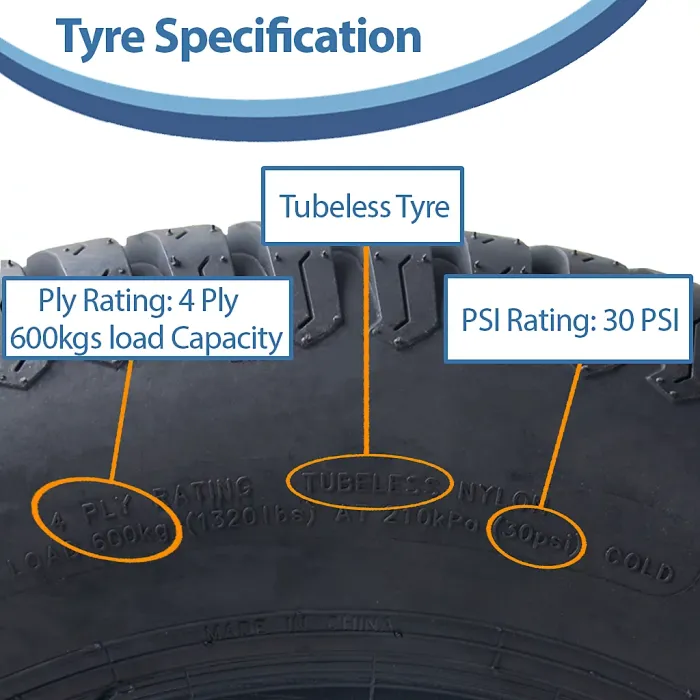 27x10.50-15 Lawnmower Tyres 4-ply Multi Turf Grass P332A Wanda 600kgs (Set of 2)