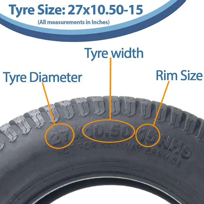 27x10.50-15 Lawnmower Tyres 4-ply Multi Turf Grass P332A Wanda 600kgs (Set of 4)