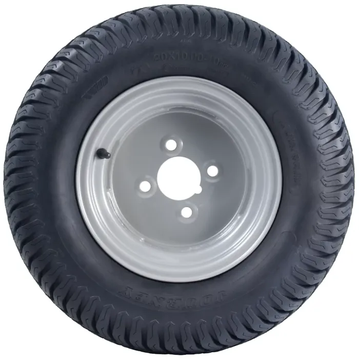 20x10.00-10 Lawnmower Wheel 4ply Grass P332 Road Legal 4 Inch PCD Rim (Set of 3)