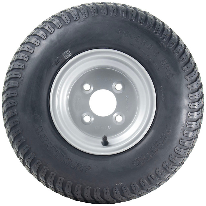 18x6.50-8 Lawnmower Grass Tyre On Rim 4 Ply Wanda P332 4x100mm PCD Rim Tubeless