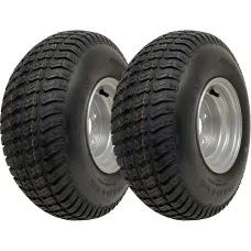 18x6.50-8 Lawnmower Grass Tyre On Rim 4Ply Wanda P332 4x100mm PCD Rim (Set of 2)