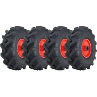 3.00x4 Open Centre Cleated Rotovator Lug Tyre 20mm Roller Bearing Rim (Set of 4)