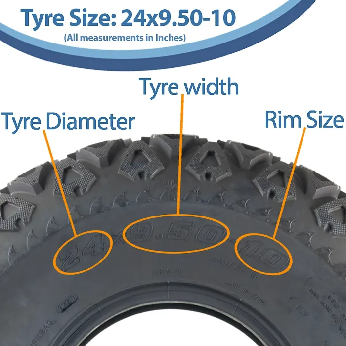 24x9.50-10 Utility ATV Gator Tyre P3026 Grass 6-ply Tubeless Journey 240/75-10
