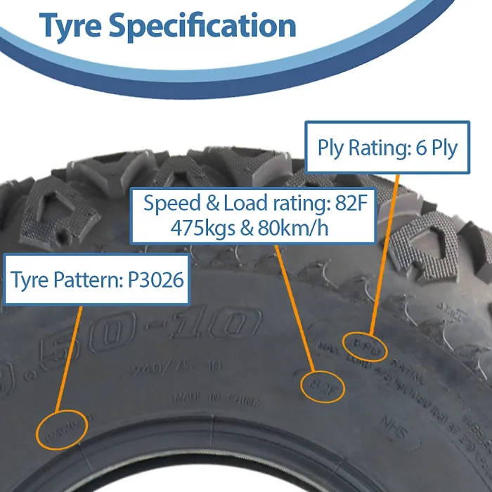 24x9.50-10 Utility ATV Gator Tyre P3026 Grass 6-ply Tubeless Journey 240/75-10