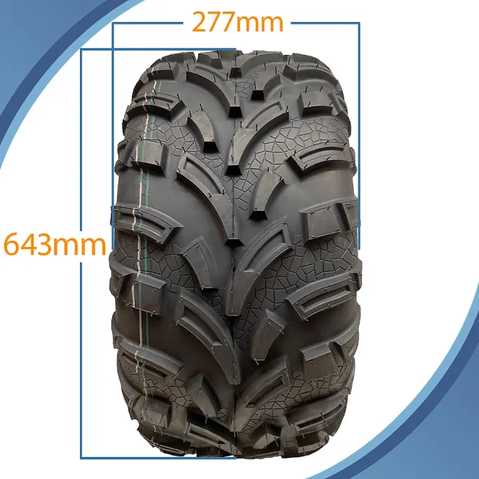 25x11.00-12 ATV Quad Tyres 6ply Wanda 373A E-Marked Road Legal 450kg (Set of 4)