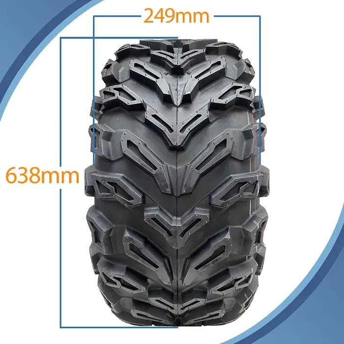 25x10.00-12 Quad ATV Tyres 6ply Wanda P3103 E-Marked Road Legal Tires (Set of 2)