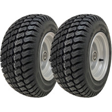 16x6.50-8 Grass Lawnmower Wheel 4ply P332 Tyre Steel Rim 20mm Bearing (Set of 2)