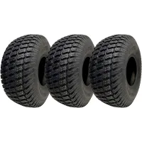 15x6.00-6 Lawnmower Grass Tyres Turf Ride On Mower Tubeless P332 4ply (Set of 3)