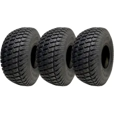 15x6.00-6 Lawnmower Grass Tyres Turf Ride On Mower Tubeless P332 4ply (Set of 3)