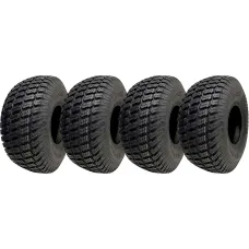 15x6.00-6 Lawnmower Grass Tyres Turf Ride On Mower Tubeless P332 4ply (Set of 4)