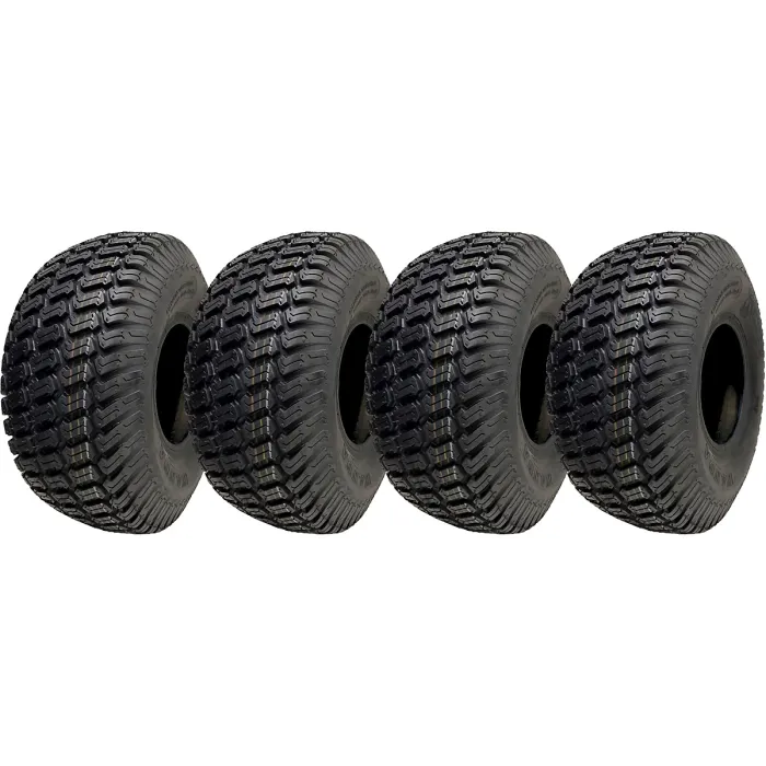 15x6.00-6 Lawnmower Grass Tyres Turf Ride On Mower Tubeless P332 4ply (Set of 4)