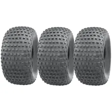 25x12.00-9 Knobby ATV Quad Tyre 4ply John Deere Gator Road Legal Tire (Set of 3)