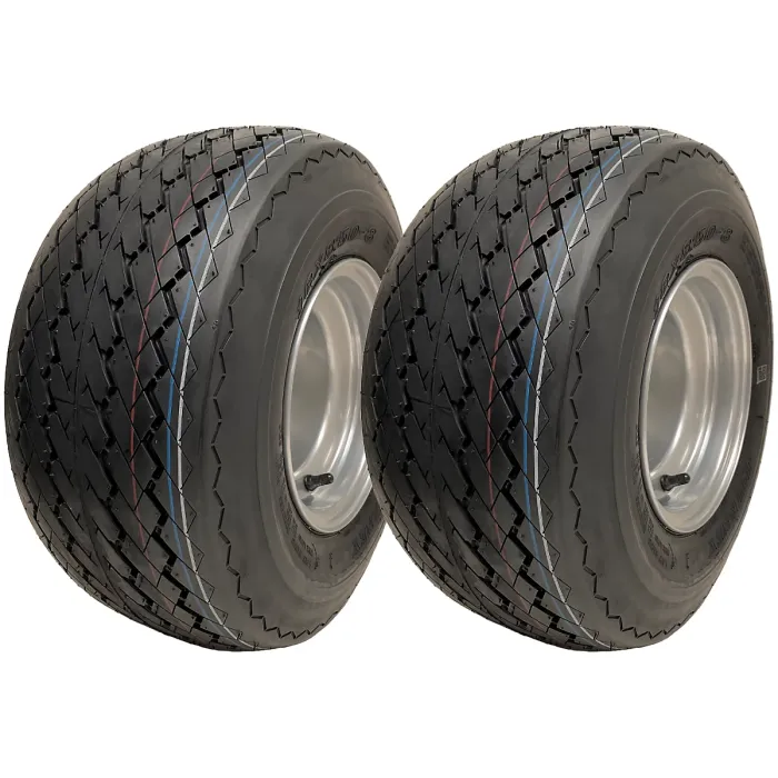 18x8.50-8 Golf Cart Buggy Wheels 4-ply Grass Tires on Rims Wanda P509 (Set of 2)