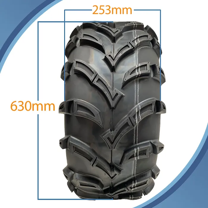 25x10.00-12 ATV Quad Tyre 6ply 7psi Wanda P377 E Marked Road Legal Tubeless 50J