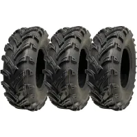 25x8.00-12 ATV Quad Tyres 6ply 14psi Wanda P377 Road Legal Tires 65J (Set of 3)