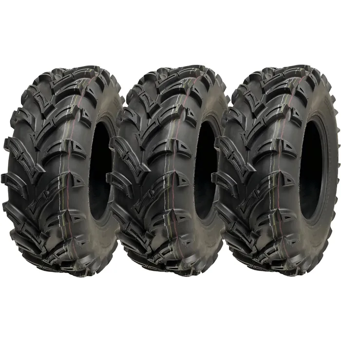 25x8.00-12 ATV Quad Tyres 6ply 14psi Wanda P377 Road Legal Tires 65J (Set of 3)