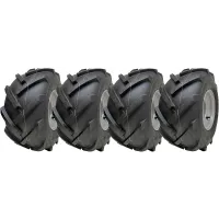 18x9.50-8 Open Centre Tyres on Rim Cleated Rotovator 4 Stud 100mm PCD (Set of 4)