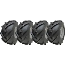 18x9.50-8 Open Centre Tyre on Rim Cleated Rotovator 4 Stud 4 Inch PCD (Set of 4)