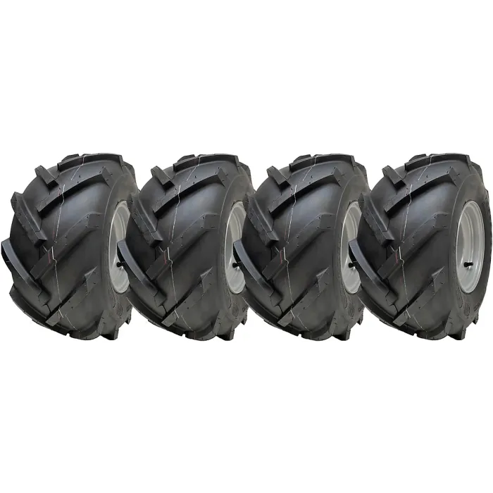 18x9.50-8 Open Centre Tyre on Rim Cleated Rotovator 4 Stud 4 Inch PCD (Set of 4)